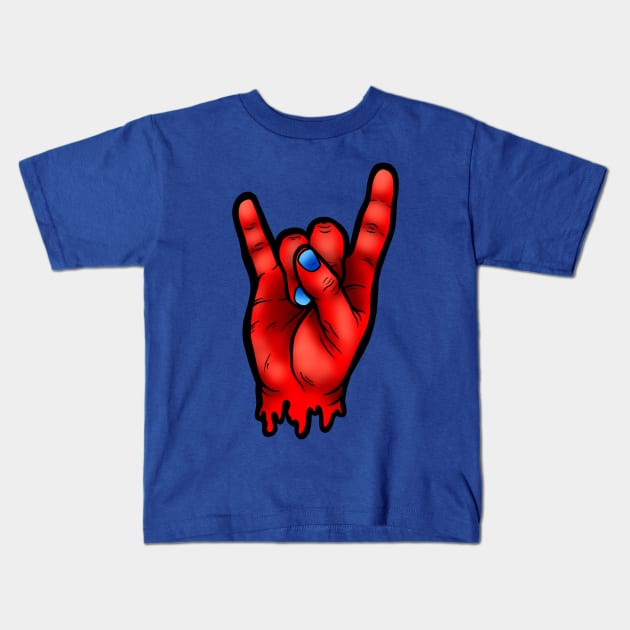 Rock Hand Kids T-Shirt by ReclusiveCrafts